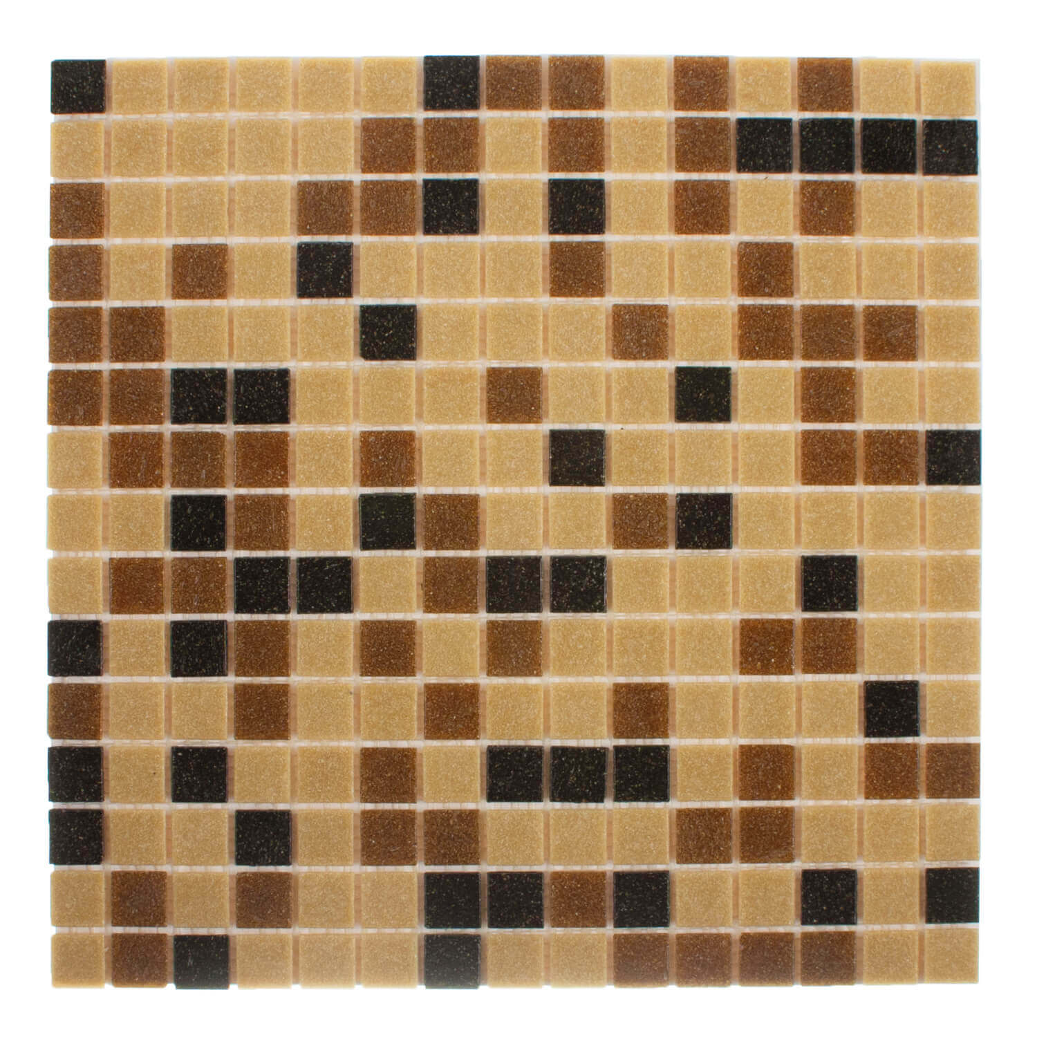 Gils Caramel glass mosaic tile 30×30, warm caramel beige