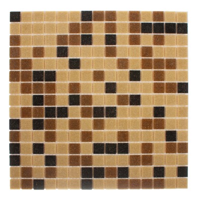 Gils Caramel glass mosaic tile 30×30, warm caramel beige