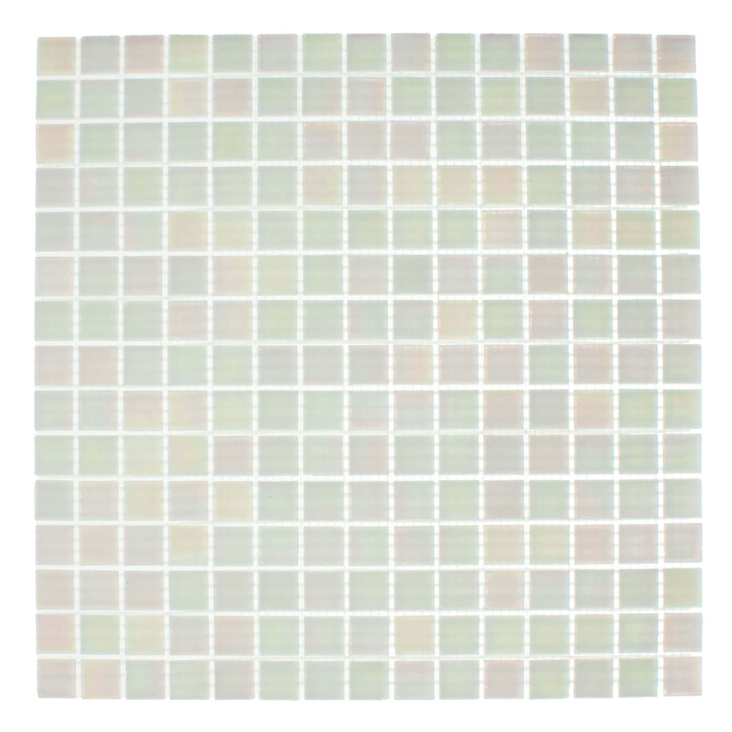 Gils Perla glass mosaic tile 30×30, pearl white